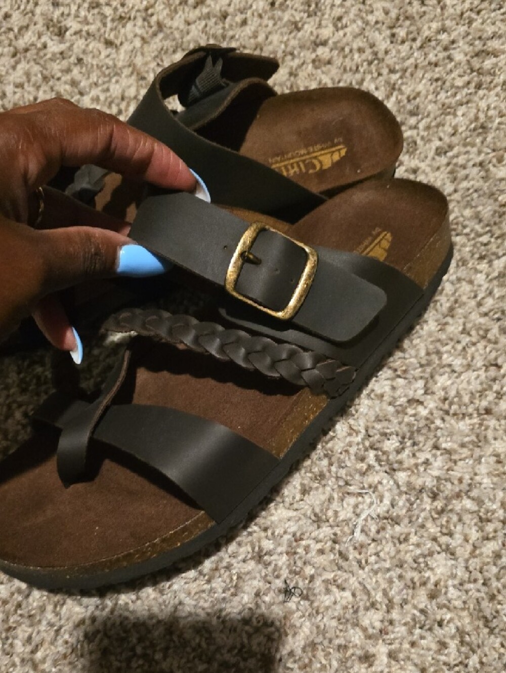 Cliffs by WHITE MOUNTAIN Brown Braided Strap Sandals - Picture 4 of 5